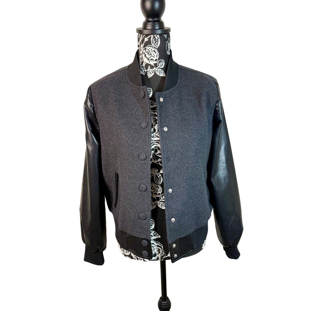 Seven for All Mankind Black and Gray Bomber Jacket Size M